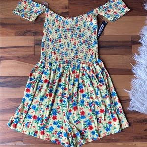 Yellow floral Romper